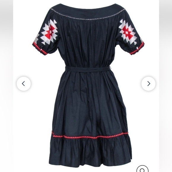 Tory Burch Alicia Embroidered Cotton Voile Boho embroidered Dress, size 10 - Picture 8 of 16